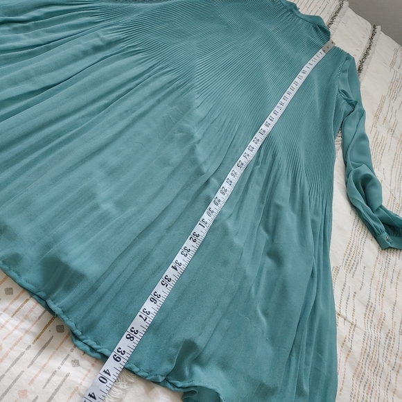 Esprit accordion pleated teal chiffon dress size 14 - Picture 15 of 15